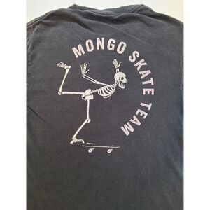 MONGO SKATE TEAM Skeleton Graphic T Shirt Black Mens Size Small